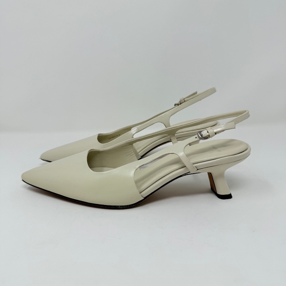 New Vince Bianca Leather Slingback Heel In Moonlight Sz 6 - Picture 6 of 13
